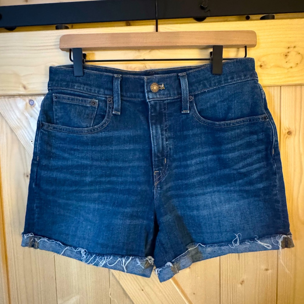 J. Crew Blue Jean Shorts with Frayed Hem